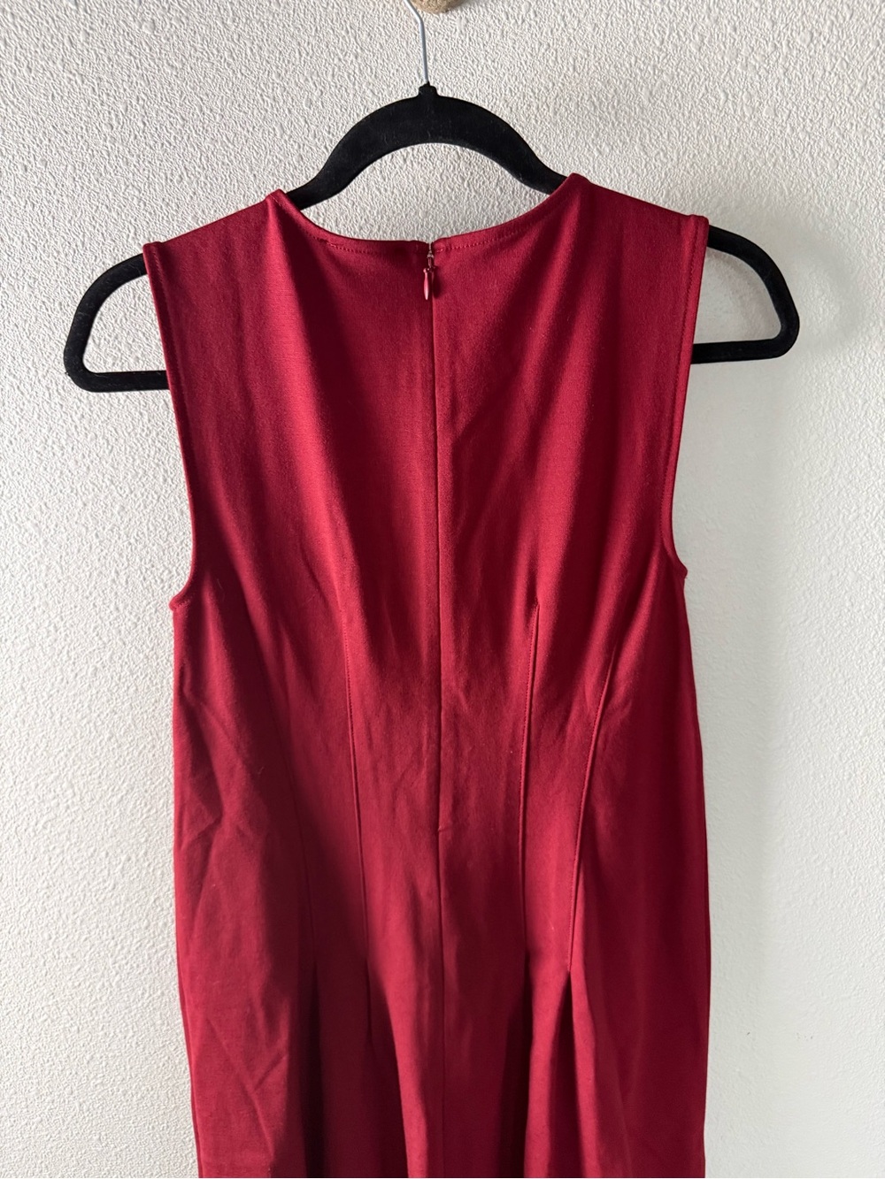New J. Crew Nadia Ponte Sleeveless Dress Midi Bordeaux Berry Women’s Size Small - Picture 13 of 14